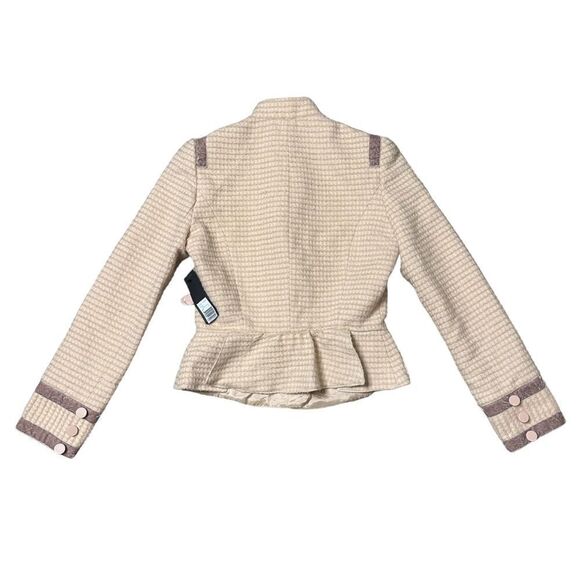 Marc Jacobs Y2K 100% Wool Tweed & Velour Peplum Jacket Size Small NWT - Picture 3 of 16